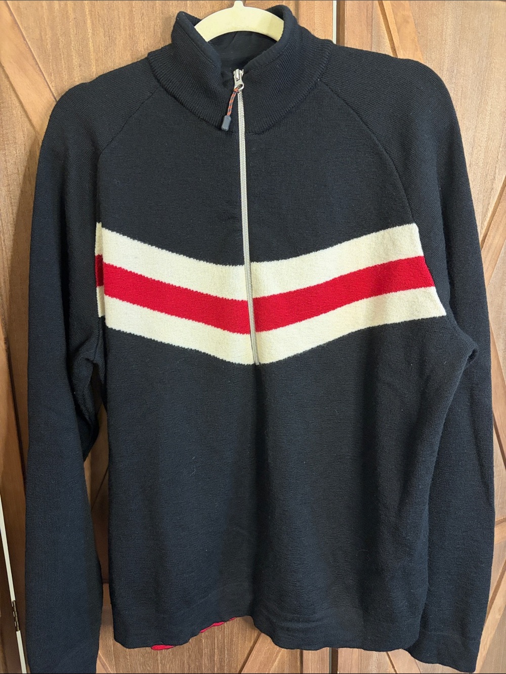 EDDIE BAUER Sport 100% Merino Wool 1/4 Zip Sweater SIZE LARGE